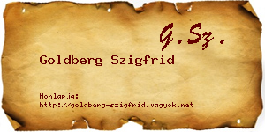 Goldberg Szigfrid névjegykártya